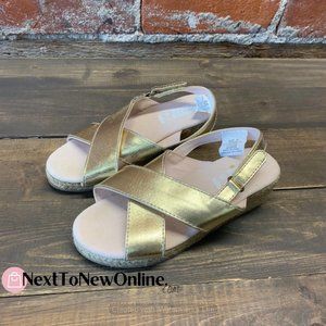 CRAZY 8-Strappy Open-toe Strappy Sandals with Crochet Wedge Heel Toddler Size 11